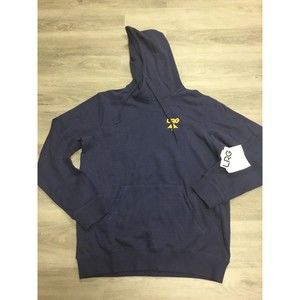 LRG PULLOVER PEACOAT BLUE/YELLOW HOODIE WITH POCKET SIZE MENS NEW